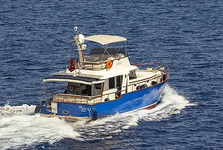 17 meters 2 cabins trawler for rent maia bodrum port 