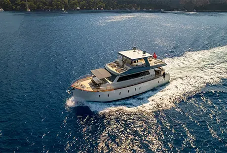 alegria luxury trawler yacht blue cruise holiday 