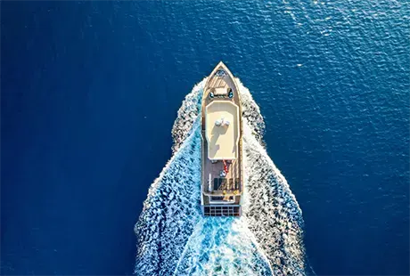 cinar yildizi yacht exterior drone top overview