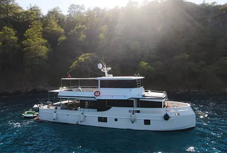 nayk 1 trawler anchored in the bay 