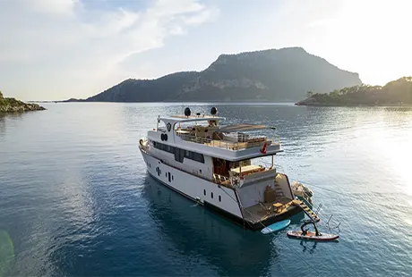 trawler yacht simay s platform with water toys 